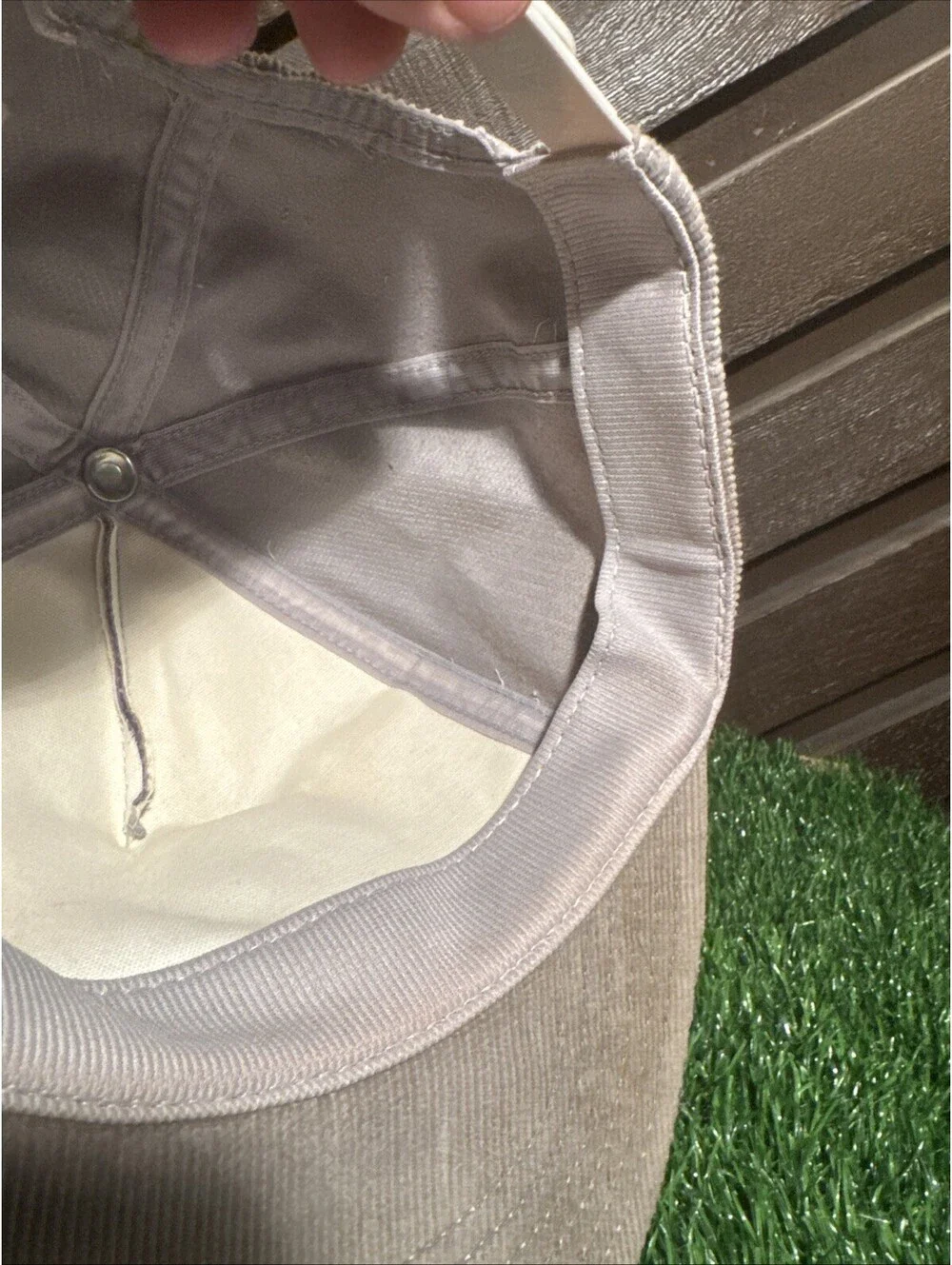 VTG Freightliner Truck Centers Hat Corduroy Snapback Cap Tan Orange 80s Vtg